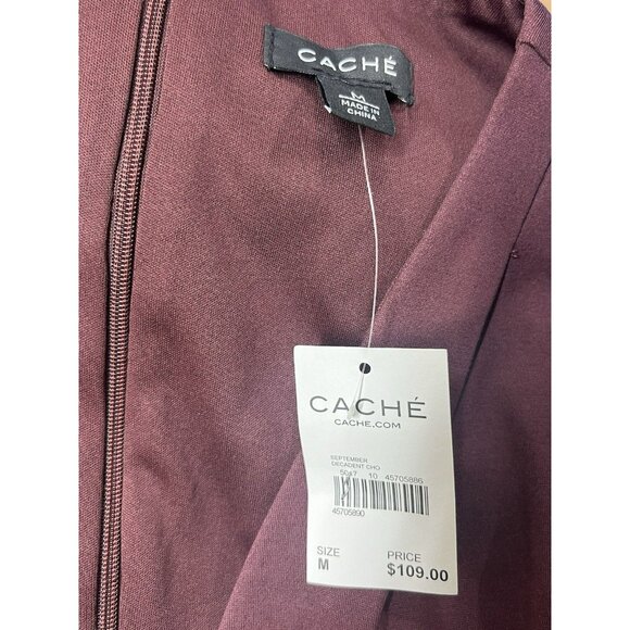 NEW Cache NWT Ponte Sheath Midi Sleeveless Dress In Chocolate Brown Size Medium - Picture 6 of 14